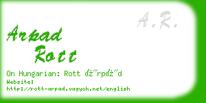 arpad rott business card